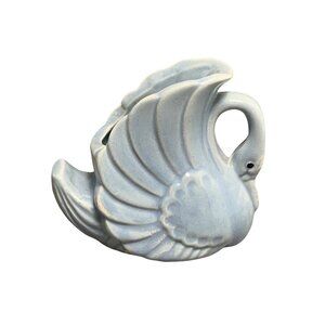 Vintage Blue Swan Ceramic Planter Figurine Small Decorative Vase Pot By Shawnee